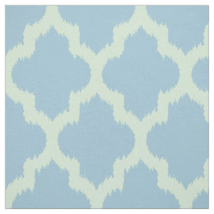 Tecido Mint Quatrefoil Ikat Com Fundo Azul Personalizado