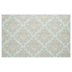 Tecido Mint Scallop Shell Leaf Scroll Damask Ocean Beach