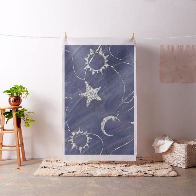 Tecido Mística Encantadora | Estrelas de Lua prateada Amu (In Situ)