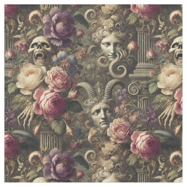 Tecido Mitos Manifestantes - Azulejo Clássico Vitoriano G (Detalhe)