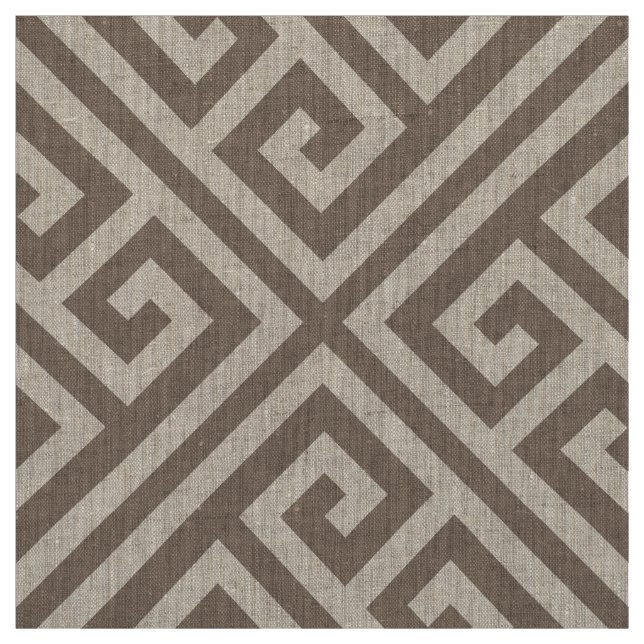 Tecido Mocha Brown Chave Grega Grande Escala (Modelo)
