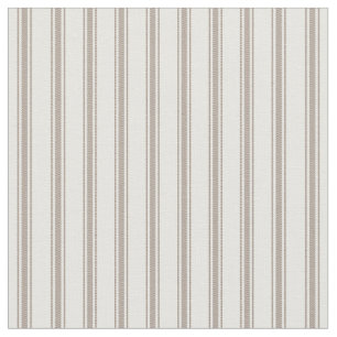 Tecido Mocha Brown e White Classic Ticking Strips