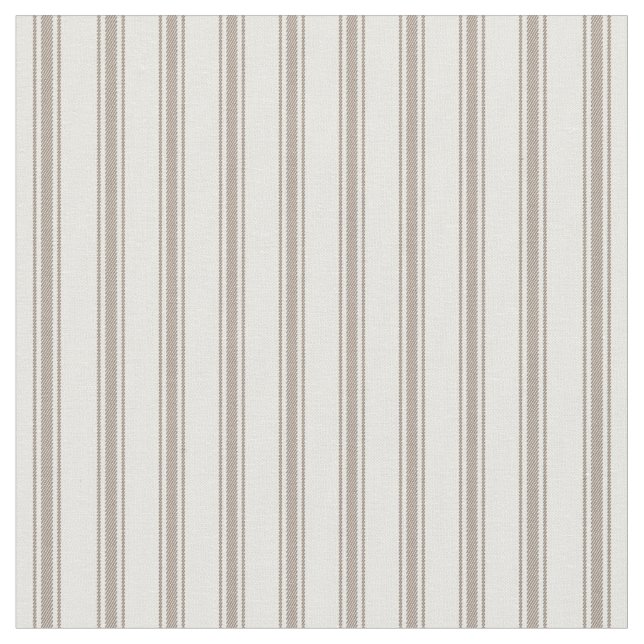 Tecido Mocha Brown e White Classic Ticking Strips (Detalhe)