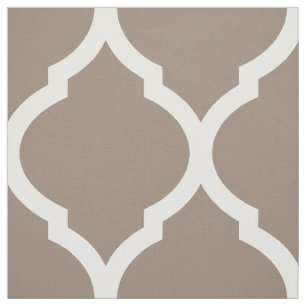 Tecido Mocha Brown Marroquino Quatrefoil Grande Escala