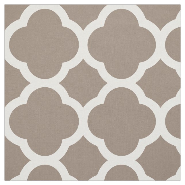 Tecido Mocha Brown Modern Quatrefoil Grande Escala (Modelo)