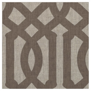 Tecido Mocha Brown Trellis Grande Escala