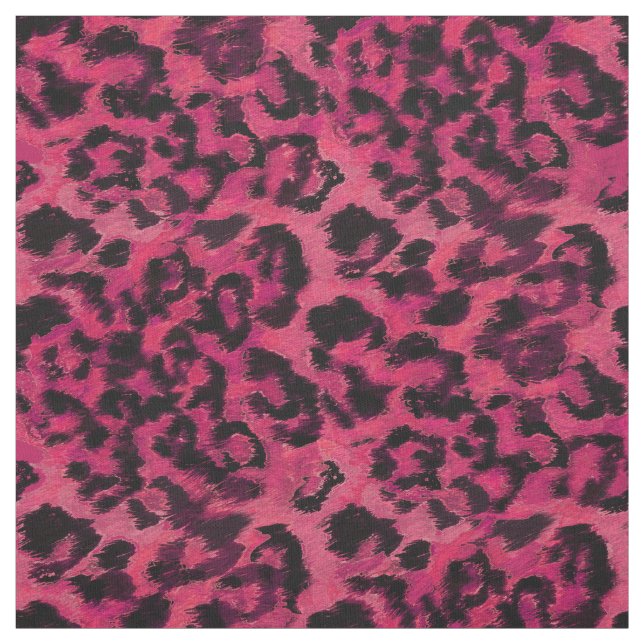 Tecido Moda, na moda, cor-de-rosa e preto, pintas, leopar (Modelo)