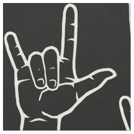 Tecido modelado branco do ASL eu te amo