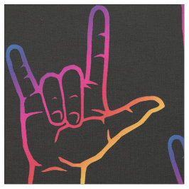 Tecido modelado do ASL do arco-íris eu te amo