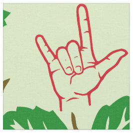 Tecido modelado flor do ASL eu te amo