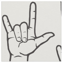 Tecido modelado preto do ASL eu te amo