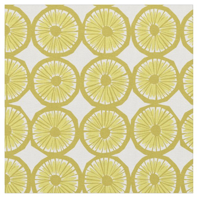 Tecido modelo de fatias de limão amarelo impressão (Detalhe)