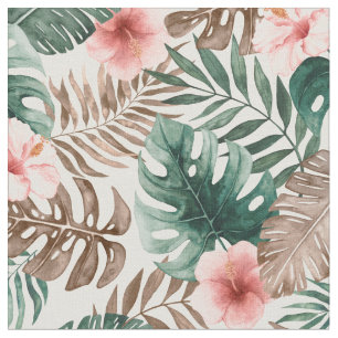 Tecido Modern Boho Watercolor Tropical Floral
