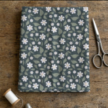 Modern Farmhouse Daisy Azul Escuro Verde & Salvia