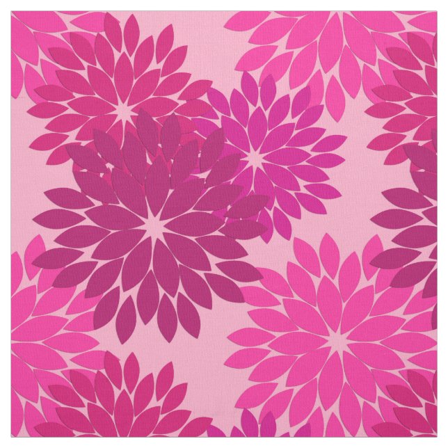 Tecido Modern Floral Kimono Impressão, Rosa, Fuchsia e Vi (Modelo)
