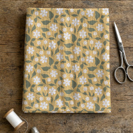 Tecido Modern Heritage Daisy Butterscotch & Floral Verde