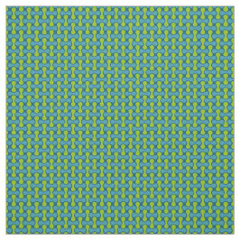 Tecido Modern Retro Link Pattern in Blue and Green