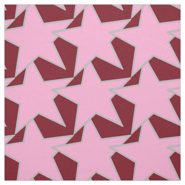 Tecido Modern Star Geométrico - cor-de-rosa e burgundy (Modelo)