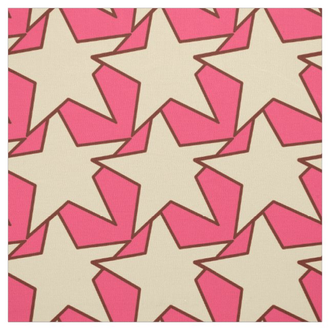 Tecido Modern Star Geométrico - coral e bege (Modelo)