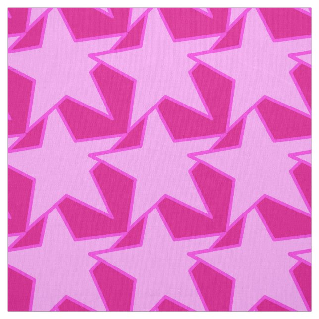 Tecido Modern Star Geométrico - rosa pálido e fúcsia (Modelo)