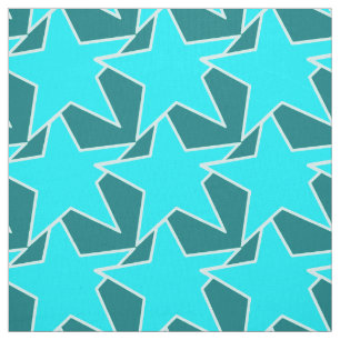 Tecido Modern Star Geométrico - turquesa e lacete