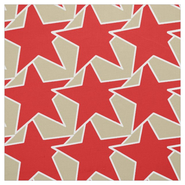 Tecido Modern Star Geométrico - vermelho profundo e estic (Modelo)