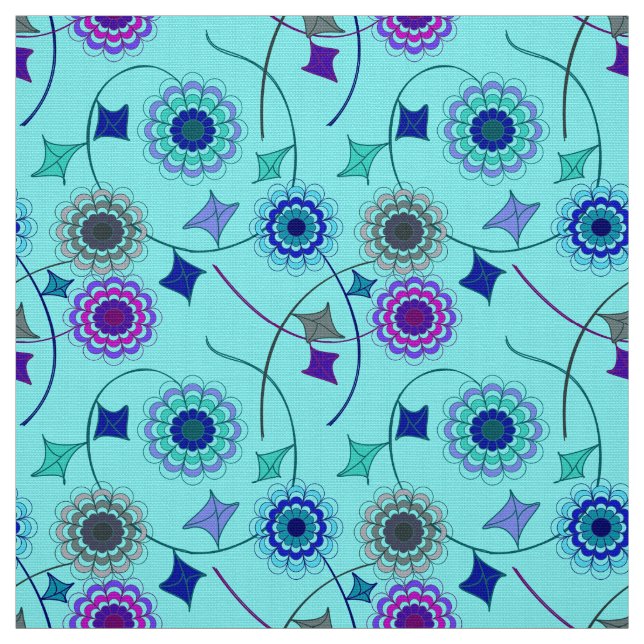 Tecido Moderno Azul de Ivy Flor (Modelo)