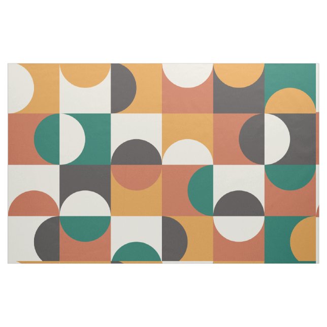 Tecido Moderno de Meados do Século Meados círculos verde  (Fat Quarter)