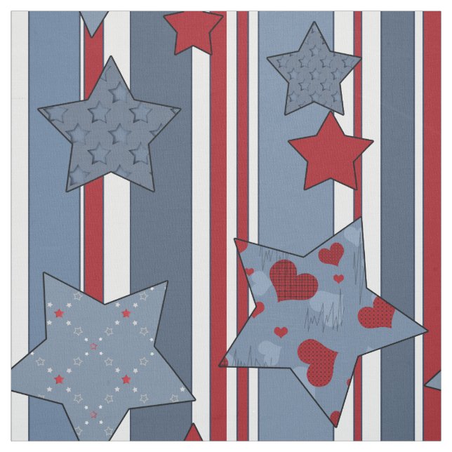 Tecido Moderno, Popular, Patriótico, Juventude, Estrelas (Modelo)