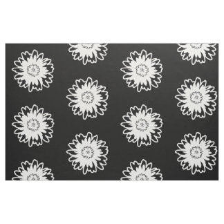 Tecido moderno preto e branco da flor