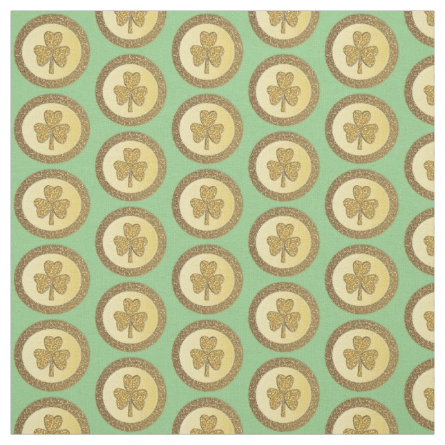 Tecido Moeda de Ouro Shamrock Irlandesa Sortuda Arte (Modelo)