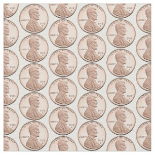 Tecido Moeda de padrão Copper Penny – Desenho de Lincoln