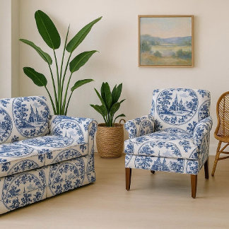 Tecido Moldura com Motivo Floral de Castelo Francês Decor