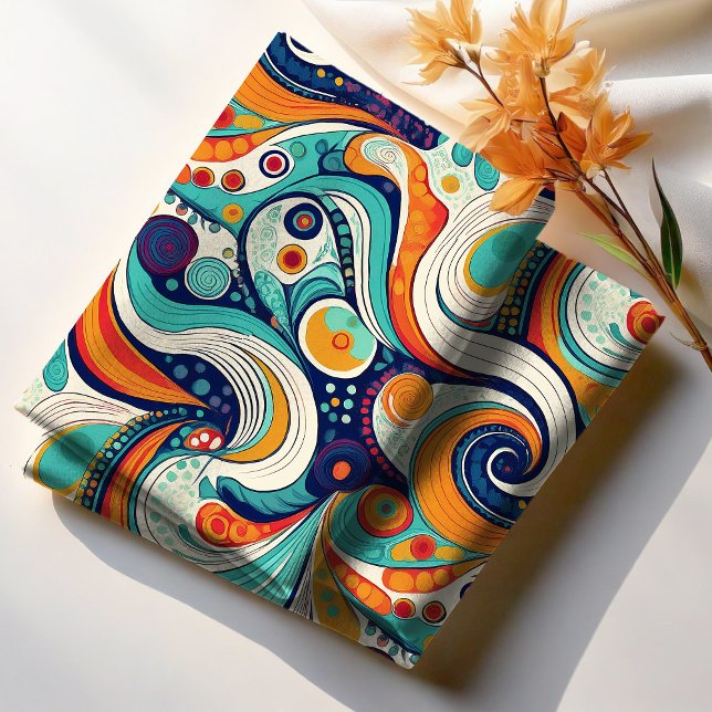 Tecido Monitor Retro Swirls de 60s 70s Abstrato Pat#1 ID1 (Criador carregado)