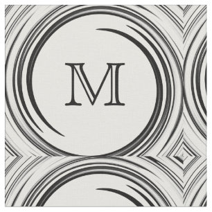 Tecido Monograma abstrato Black Swirl nº 2