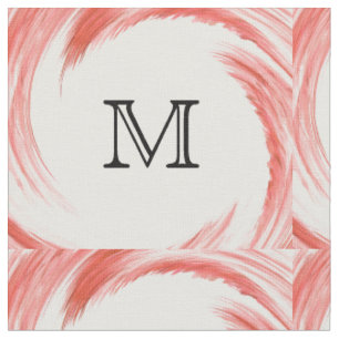 Tecido Monograma abstrato Orange Swirl