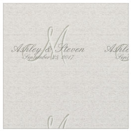 Tecido Monograma de Casamento de Linen Russo Moderno