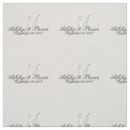 Tecido Monograma de Casamento de Linen Russo Moderno