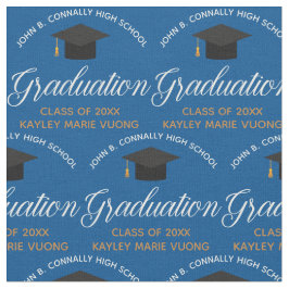 Tecido Monograma Dourado da Faculdade de Graduação de 202