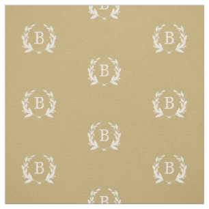 Tecido Monograma Dourado Laurel Wreath