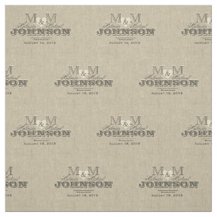 Tecido Monograma Rustic Linen Olhe com Coração