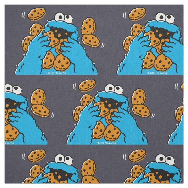 Tecido Monstro dos Biscoitos Comendo Todos os Biscoitos (Modelo)