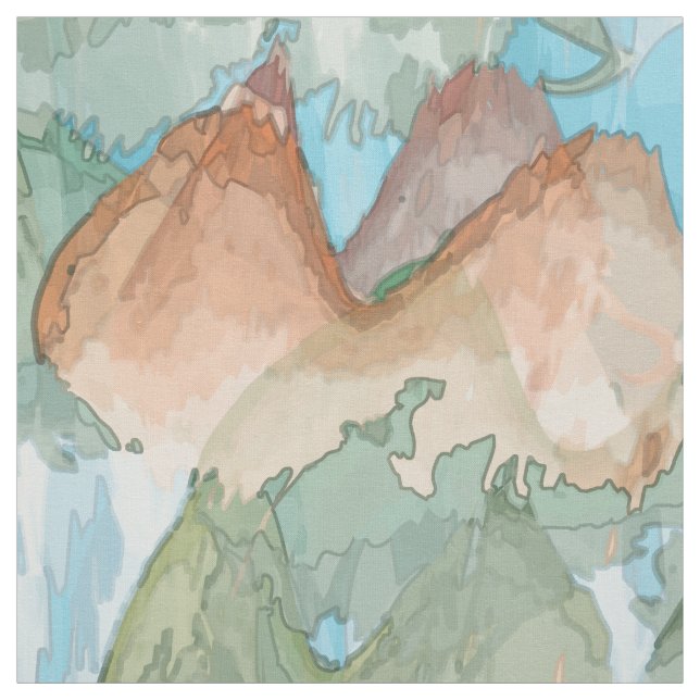 Tecido montanhas de aquarela (Modelo)