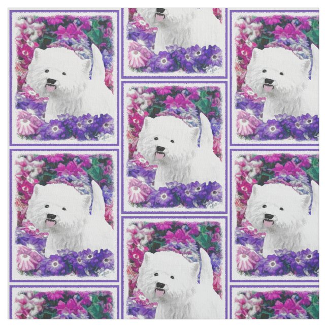Tecido Montanhas Terrier branco ocidentais que pinta a (Modelo)
