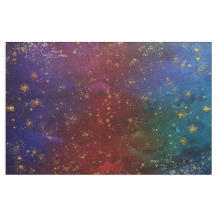 Tecido Moody Ombre   Psicodélico Grunge Dourado Stardust