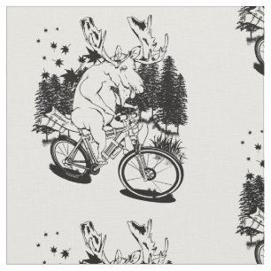 Tecido Moose engraçada em bicicleta de moto