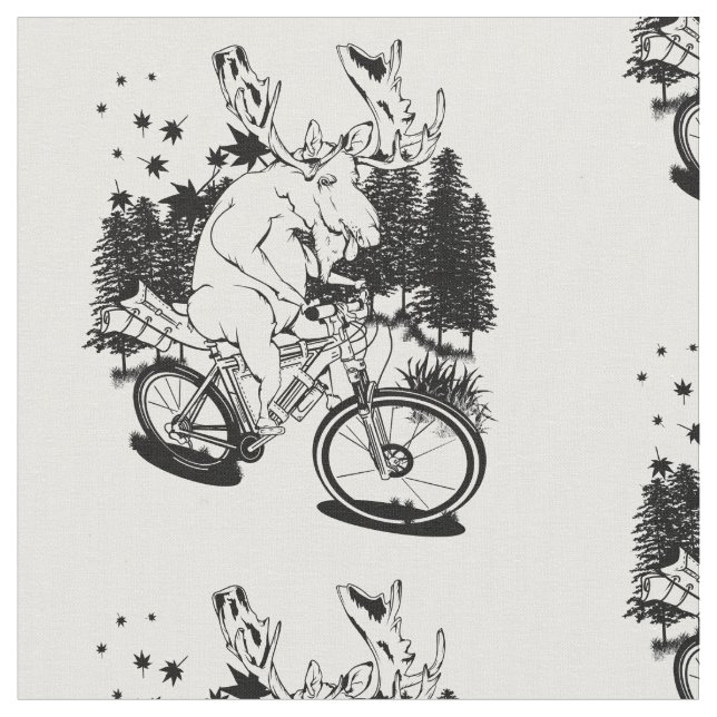 Tecido Moose engraçada em bicicleta de moto (Detalhe)