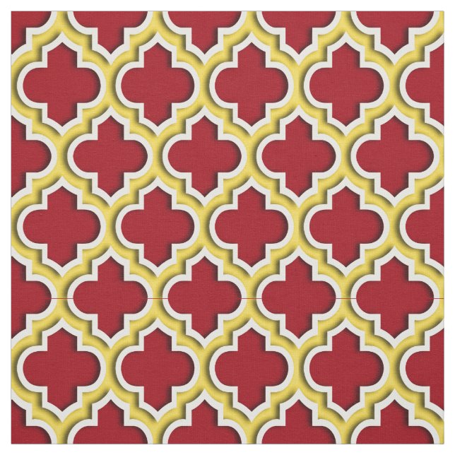 Tecido Morango, Abacaxi Quatrefoil Marroquino #5DS (Modelo)