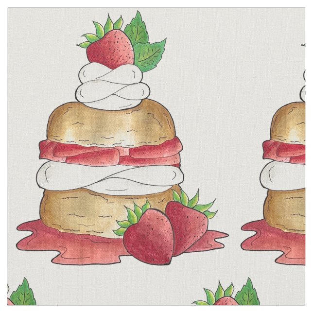 Tecido Morango Morango Amorteca Bolo Amoras (Detalhe)