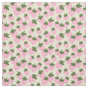 Tecido Morangos dispersos em Creme 